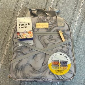 Fit + Fresh Gray Marble Lunch Tote